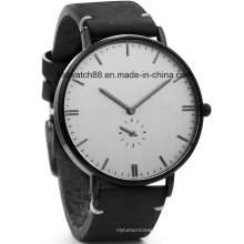 Classic Men′s Wrist Watch with Leather Band